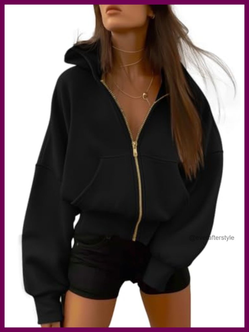 Women's Zip Up Hoodie Fleece Lined Sweatshirt